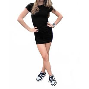 NEW KATIE J NYC riley ruched t-shirt dress in black